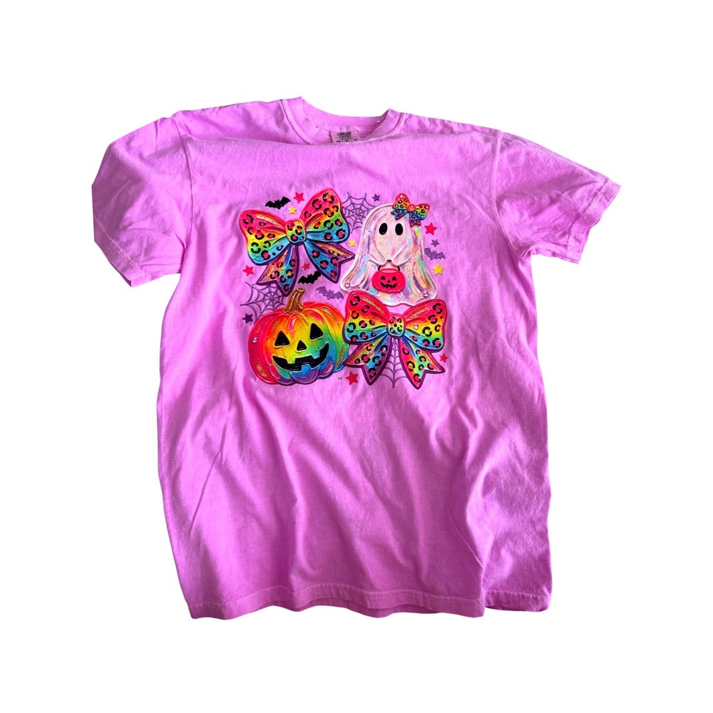 Halloween Lisa Frank Ghost Shirt Rainbow Tee Cute Comfort Colors Medium